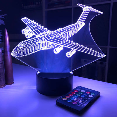 C-5 Transport Plane - 3D Optical Illusion Lamp - carve-craftworks-llc