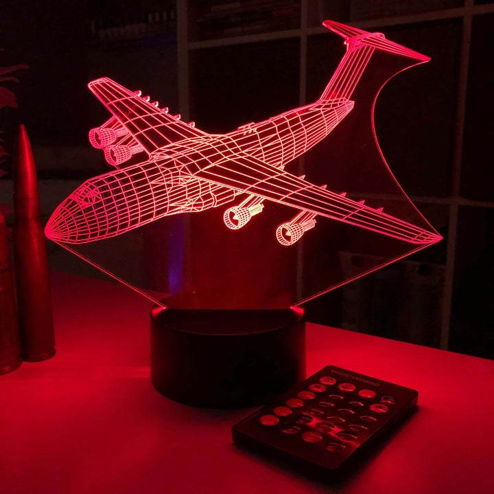 C-5 Transport Plane - 3D Optical Illusion Lamp - carve-craftworks-llc