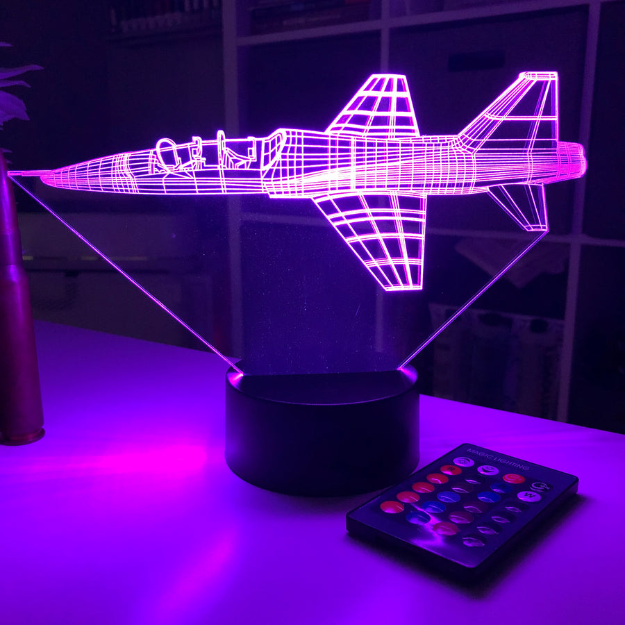 T-38 Talon - 3D Optical Illusion Lamp - carve-craftworks-llc