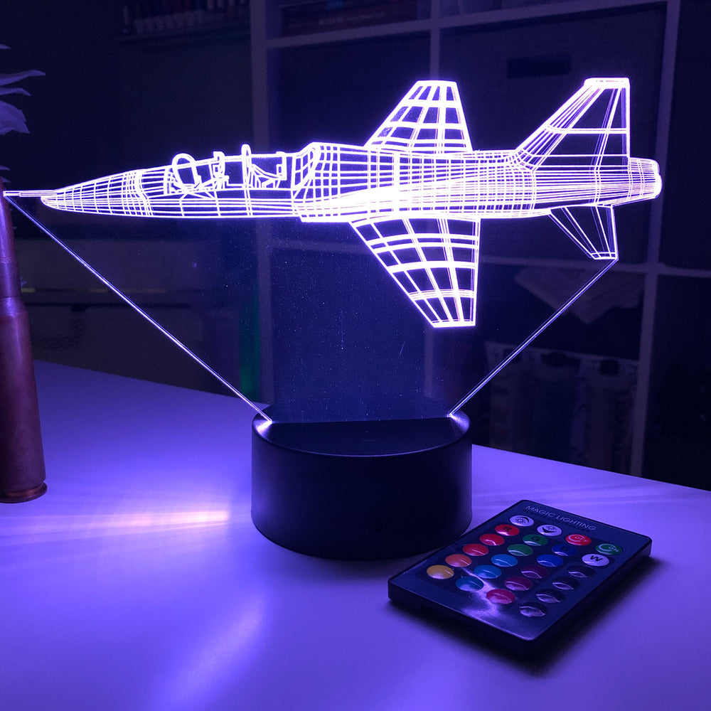 T-38 Talon - 3D Optical Illusion Lamp - carve-craftworks-llc