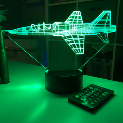 T-38 Talon - 3D Optical Illusion Lamp - carve-craftworks-llc