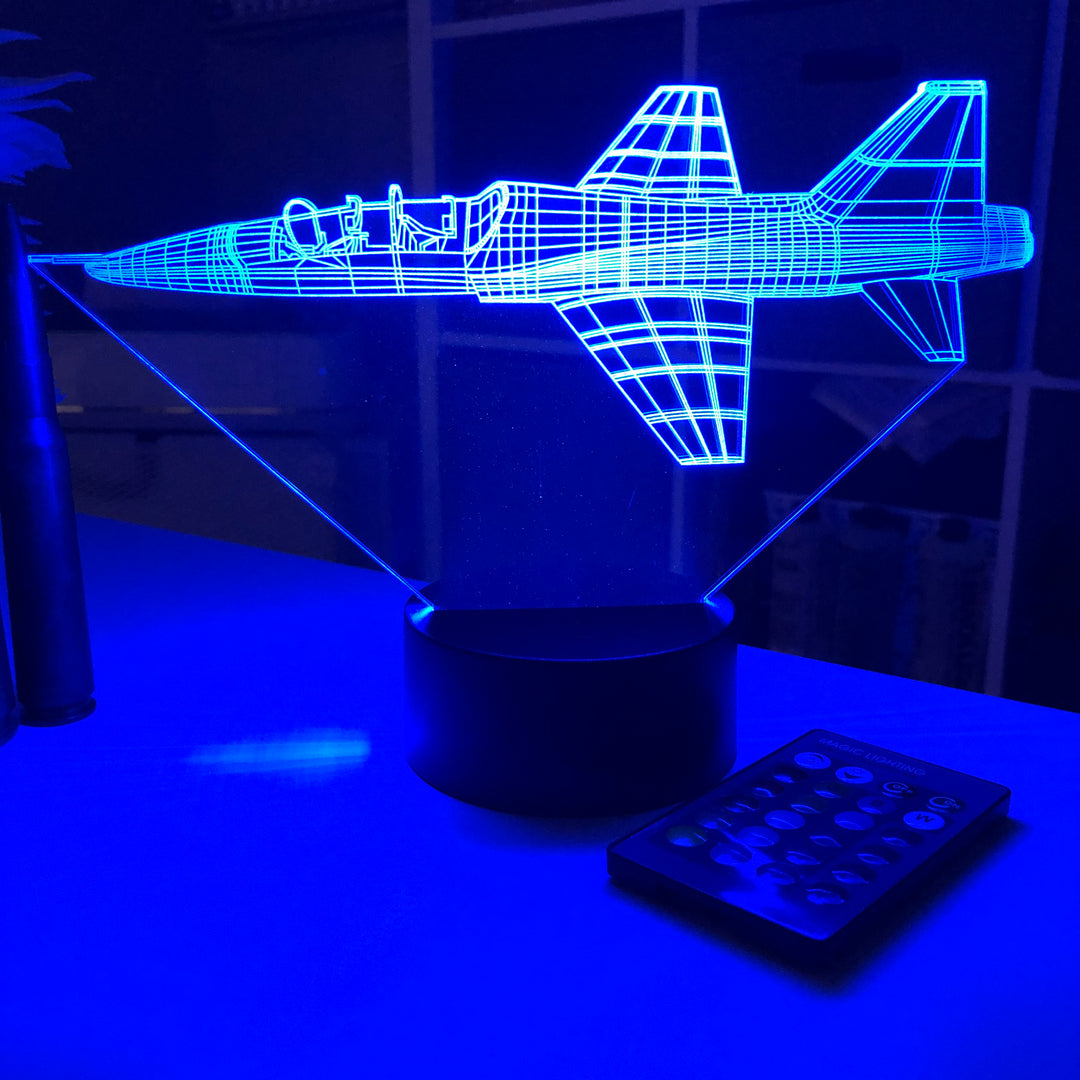 T-38 Talon - 3D Optical Illusion Lamp - carve-craftworks-llc