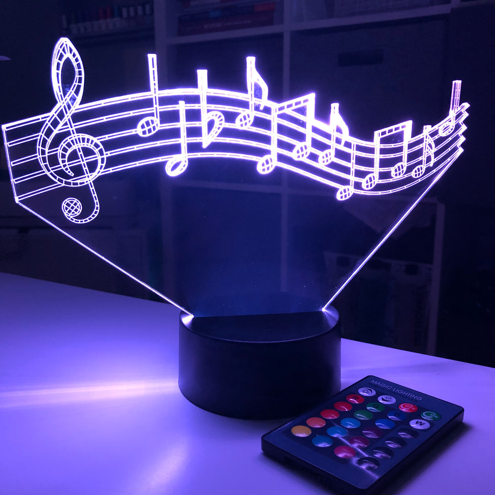Musical Note - 3D Optical Lamp Night Light - carve-craftworks-llc