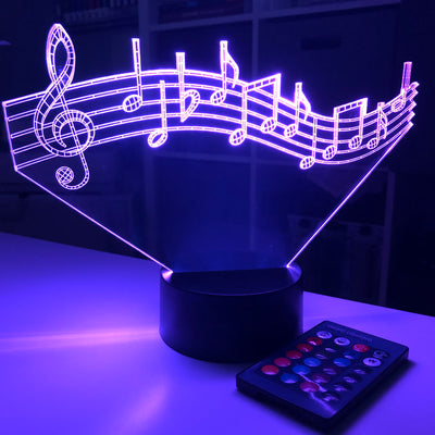 Musical Note - 3D Optical Lamp Night Light - carve-craftworks-llc