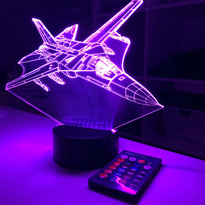 F-111 Ardvark - 3D Optical Illusion Lamp - carve-craftworks-llc