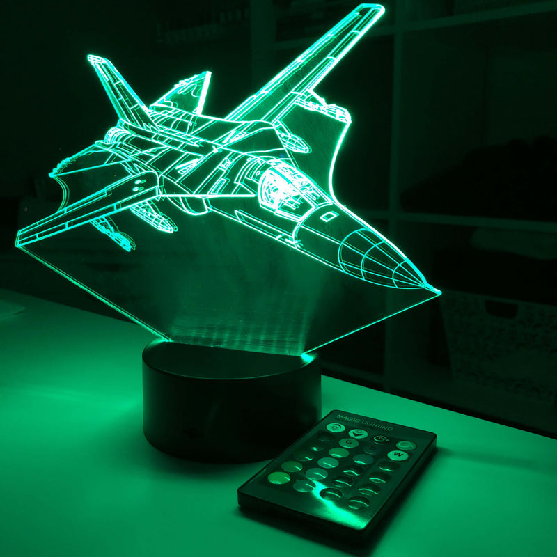 F-111 Ardvark - 3D Optical Illusion Lamp - carve-craftworks-llc
