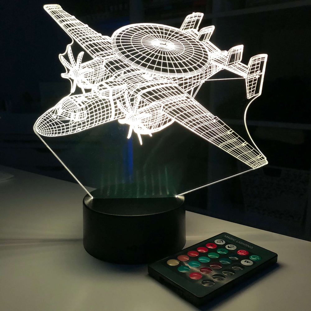 E-2C Hawkeye - 3D Optical Illusion Lamp - carve-craftworks-llc