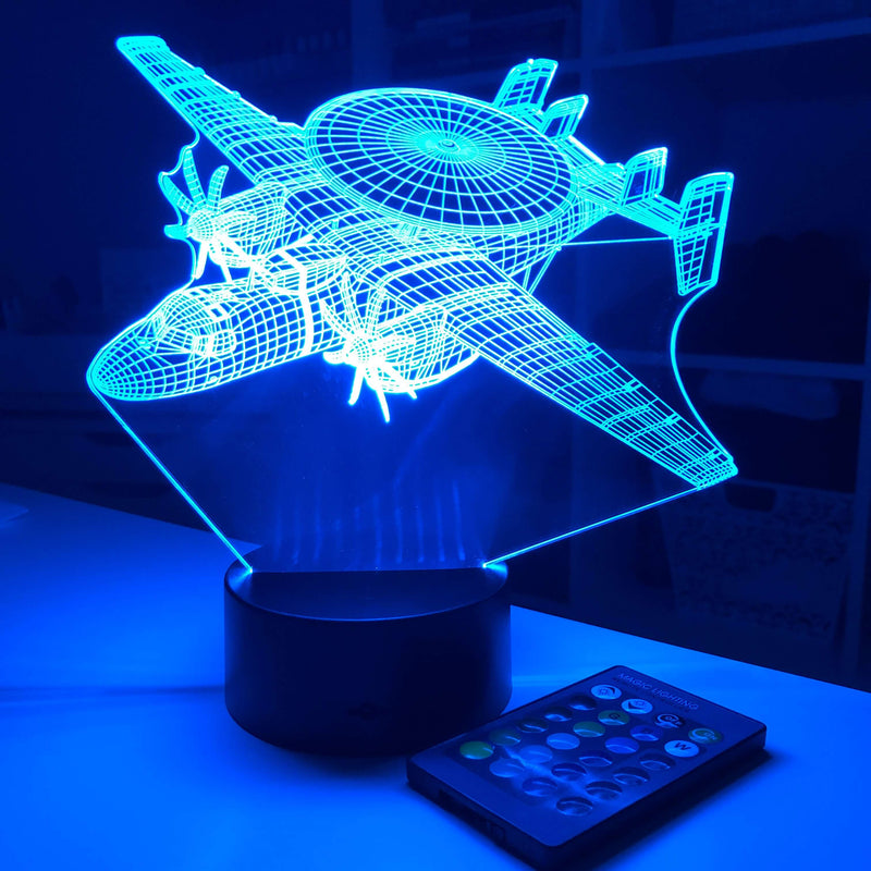E-2C Hawkeye - 3D Optical Illusion Lamp - carve-craftworks-llc