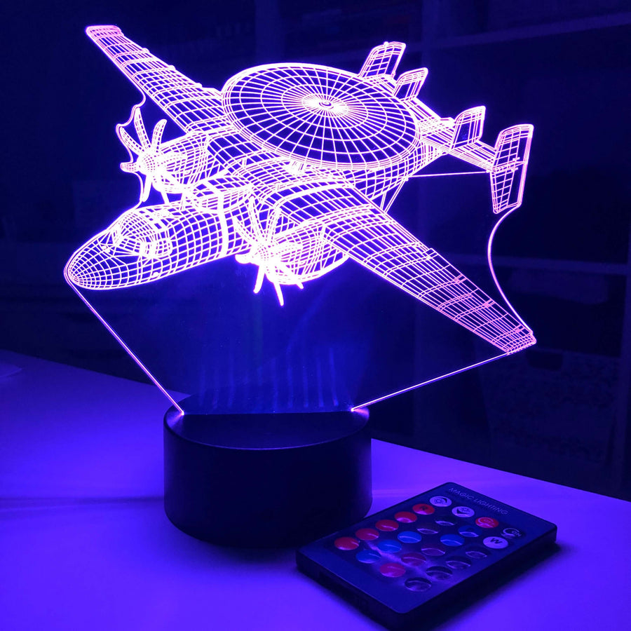 E-2C Hawkeye - 3D Optical Illusion Lamp - carve-craftworks-llc