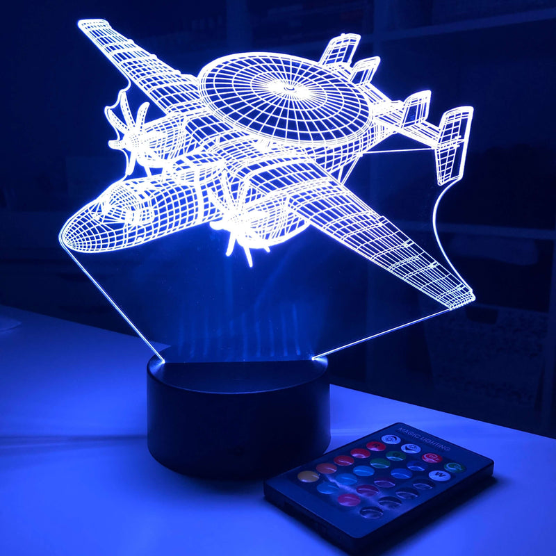 E-2C Hawkeye - 3D Optical Illusion Lamp - carve-craftworks-llc
