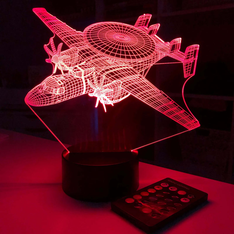 E-2C Hawkeye - 3D Optical Illusion Lamp - carve-craftworks-llc