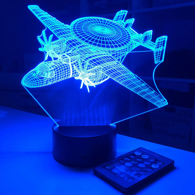 E-2C Hawkeye - 3D Optical Illusion Lamp - carve-craftworks-llc