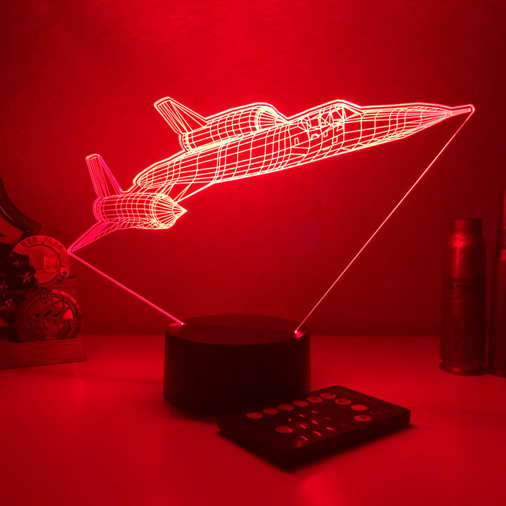 SR-71 Blackbird Jet v2 - 3D Optical Illusion Lamp - carve-craftworks-llc