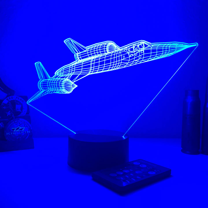 SR-71 Blackbird Jet v2 - 3D Optical Illusion Lamp - carve-craftworks-llc