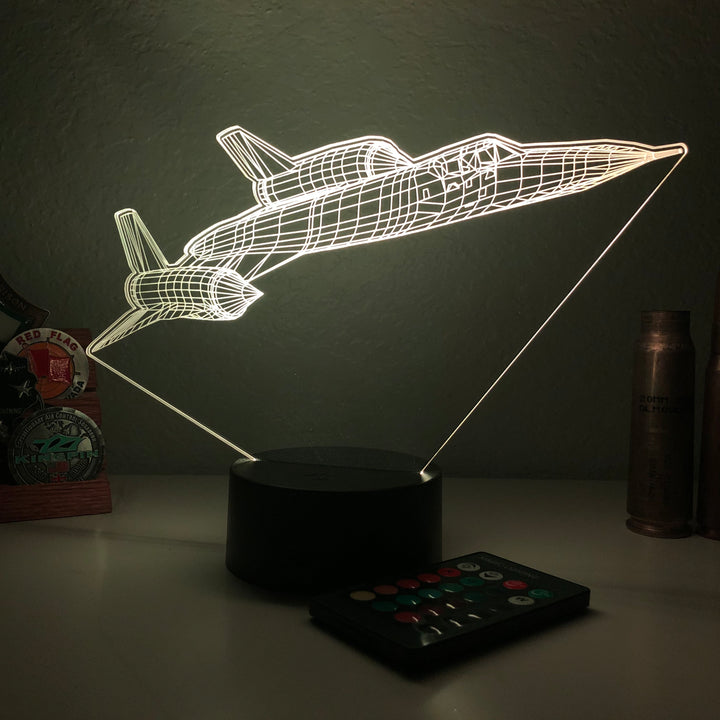 SR-71 Blackbird Jet v2 - 3D Optical Illusion Lamp - carve-craftworks-llc