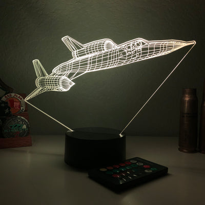 SR-71 Blackbird Jet v2 - 3D Optical Illusion Lamp - carve-craftworks-llc
