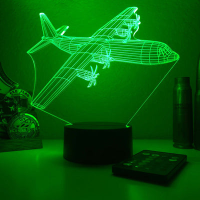 C-130(J) Super Hercules - 3D Optical Illusion Lamp - carve-craftworks-llc