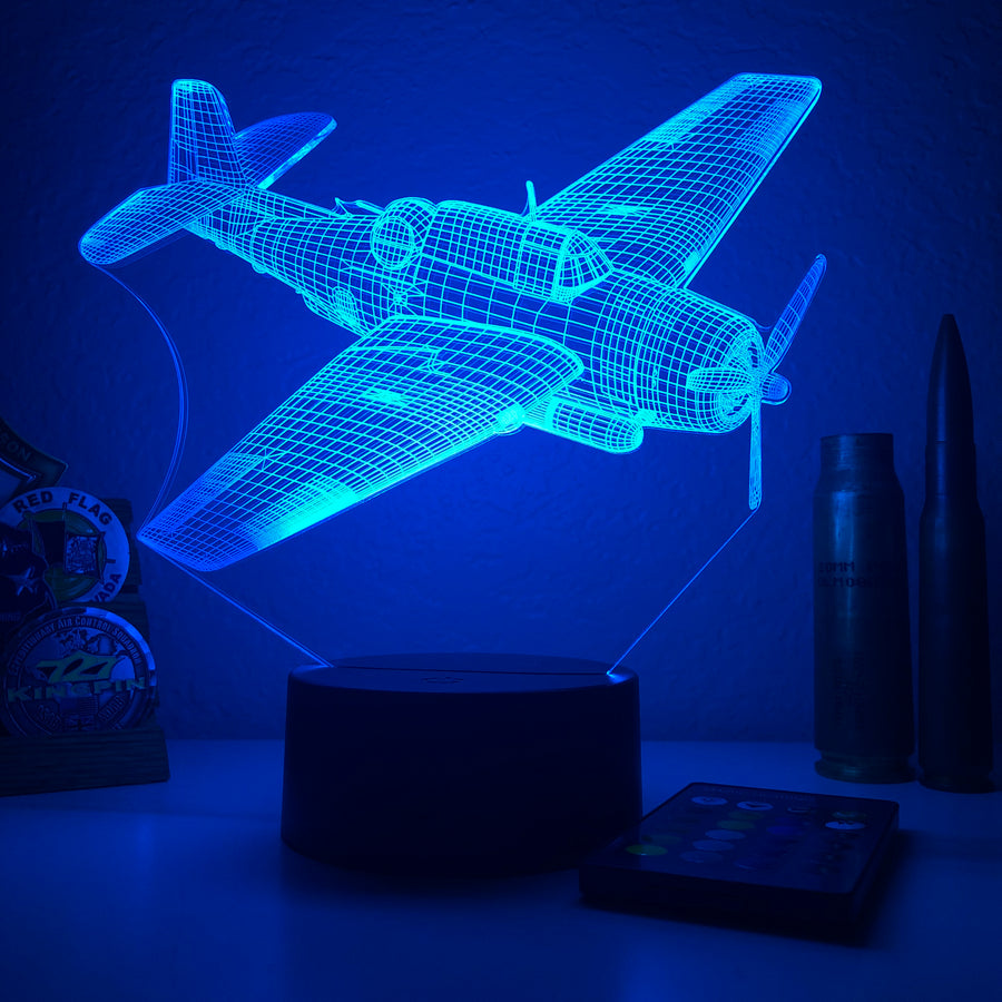 TBF Avenger - 3D Optical Illusion Lamp - carve-craftworks-llc