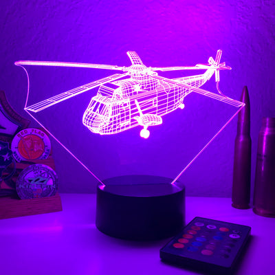 SH-3G Sea King - 3D Optical Illusion Lamp - carve-craftworks-llc