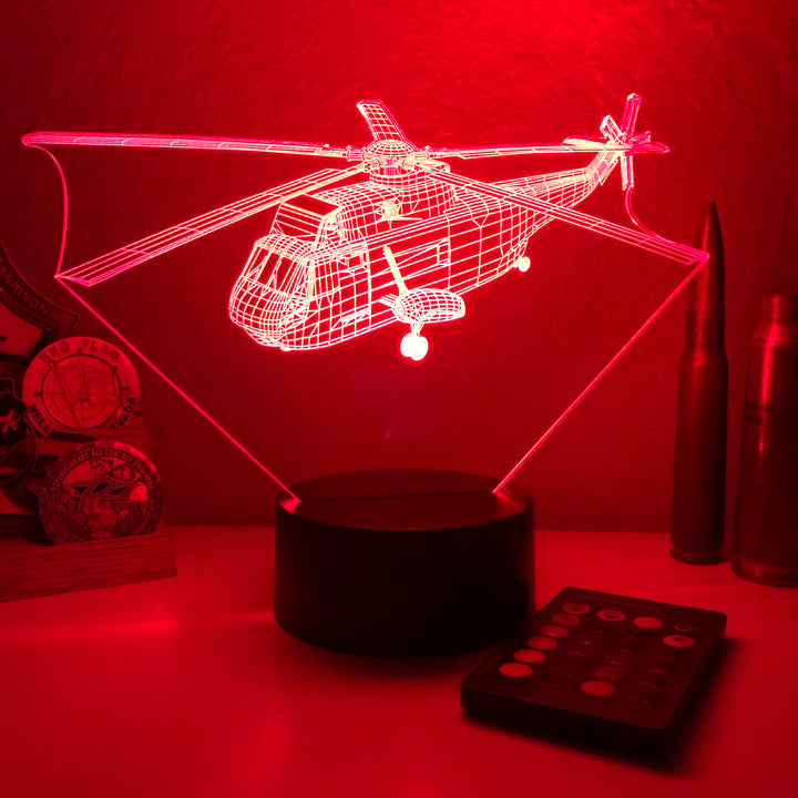 SH-3G Sea King - 3D Optical Illusion Lamp - carve-craftworks-llc