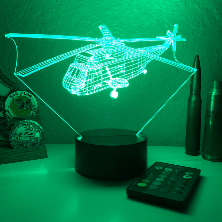 SH-3G Sea King - 3D Optical Illusion Lamp - carve-craftworks-llc