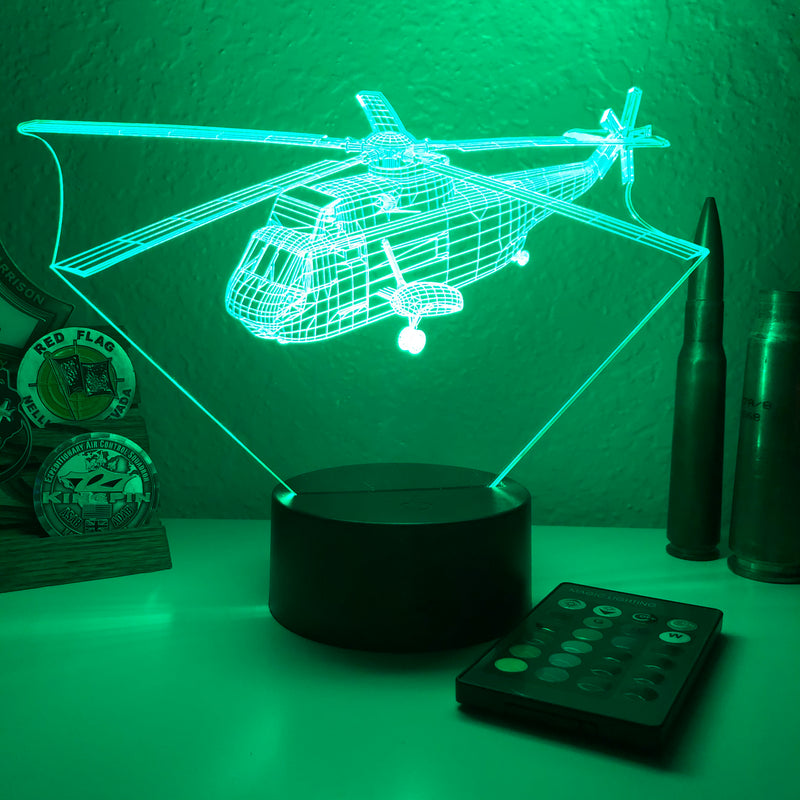 SH-3G Sea King - 3D Optical Illusion Lamp - carve-craftworks-llc