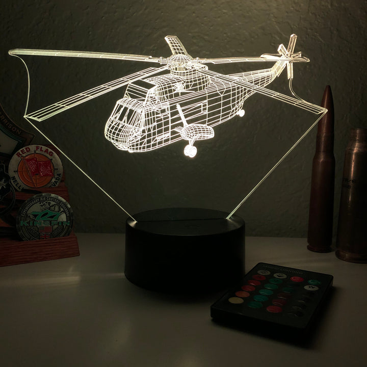 SH-3G Sea King - 3D Optical Illusion Lamp - carve-craftworks-llc