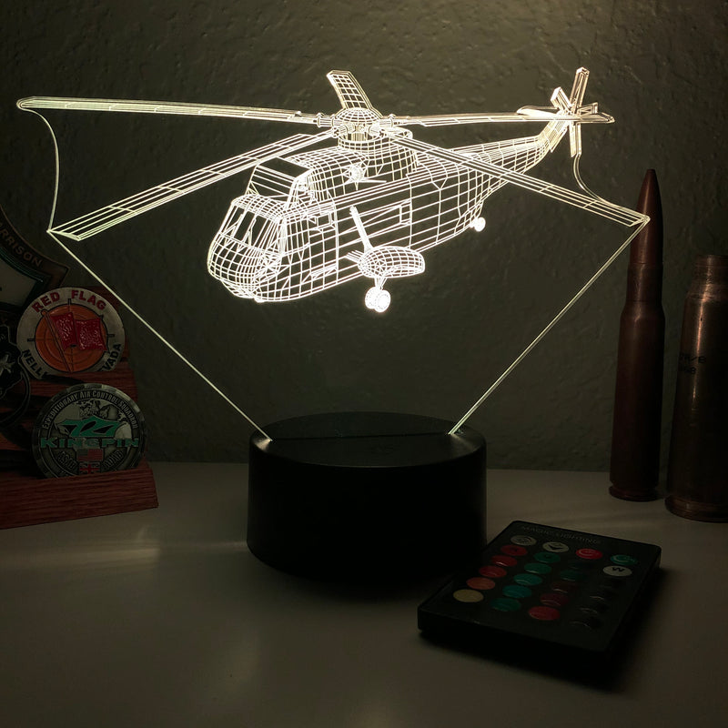 SH-3G Sea King - 3D Optical Illusion Lamp - carve-craftworks-llc
