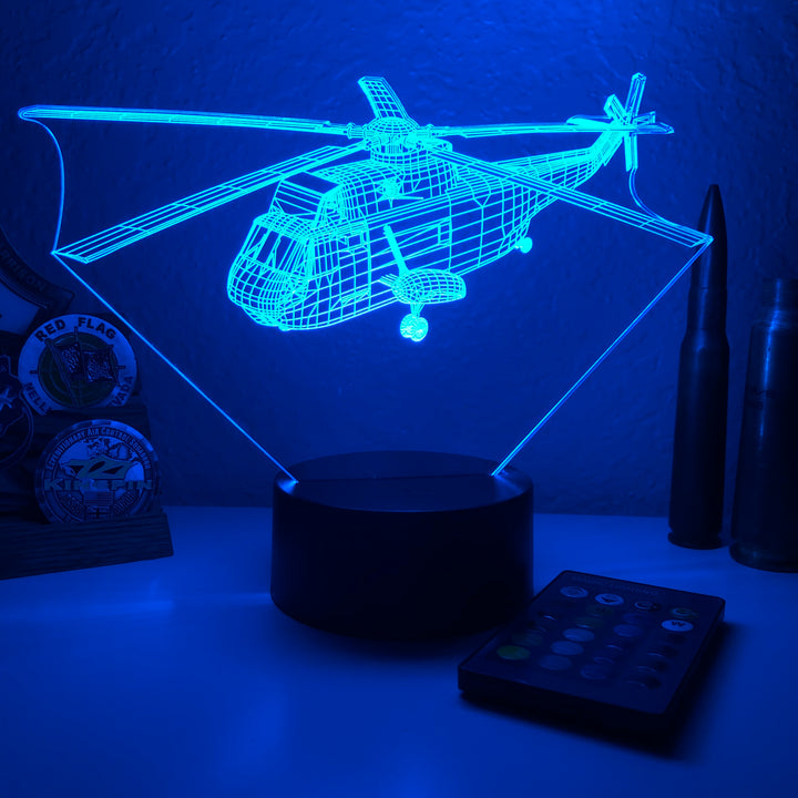 SH-3G Sea King - 3D Optical Illusion Lamp - carve-craftworks-llc