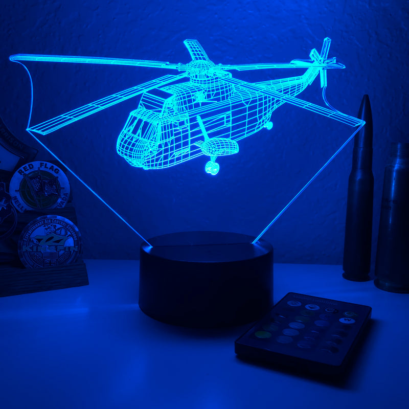 SH-3G Sea King - 3D Optical Illusion Lamp - carve-craftworks-llc