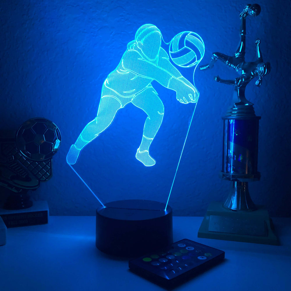Female Volleyball Player - 3D Optical Illusion Lamp - carve-craftworks-llc