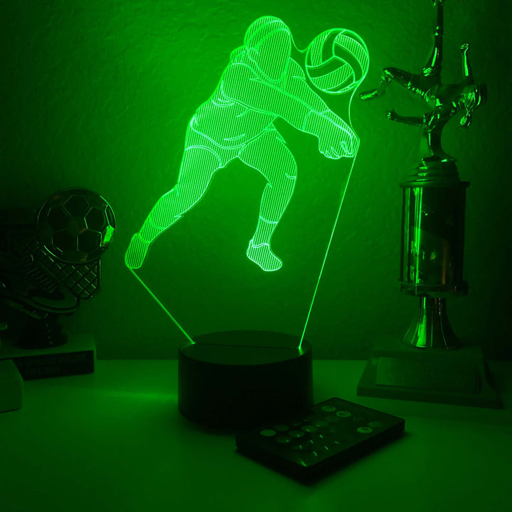 Female Volleyball Player - 3D Optical Illusion Lamp - carve-craftworks-llc