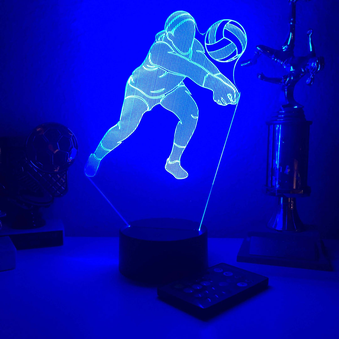 Female Volleyball Player - 3D Optical Illusion Lamp - carve-craftworks-llc