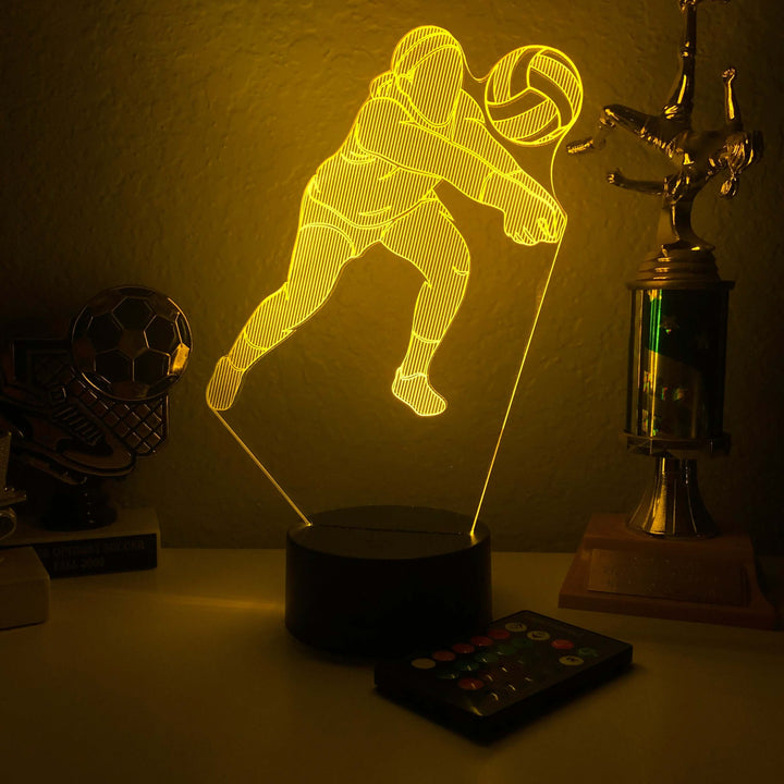 Female Volleyball Player - 3D Optical Illusion Lamp - carve-craftworks-llc