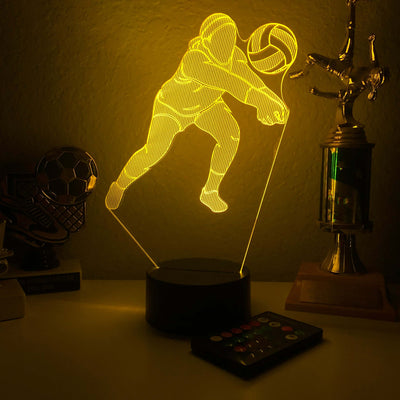 Female Volleyball Player - 3D Optical Illusion Lamp - carve-craftworks-llc