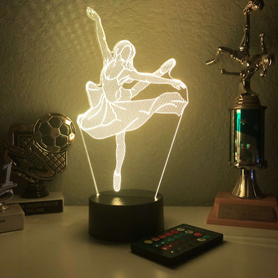 Ballet Dancer - 3D Illusion Lamp - carve-craftworks-llc