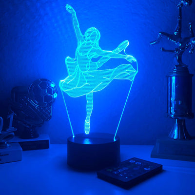 Ballet Dancer - 3D Illusion Lamp - carve-craftworks-llc