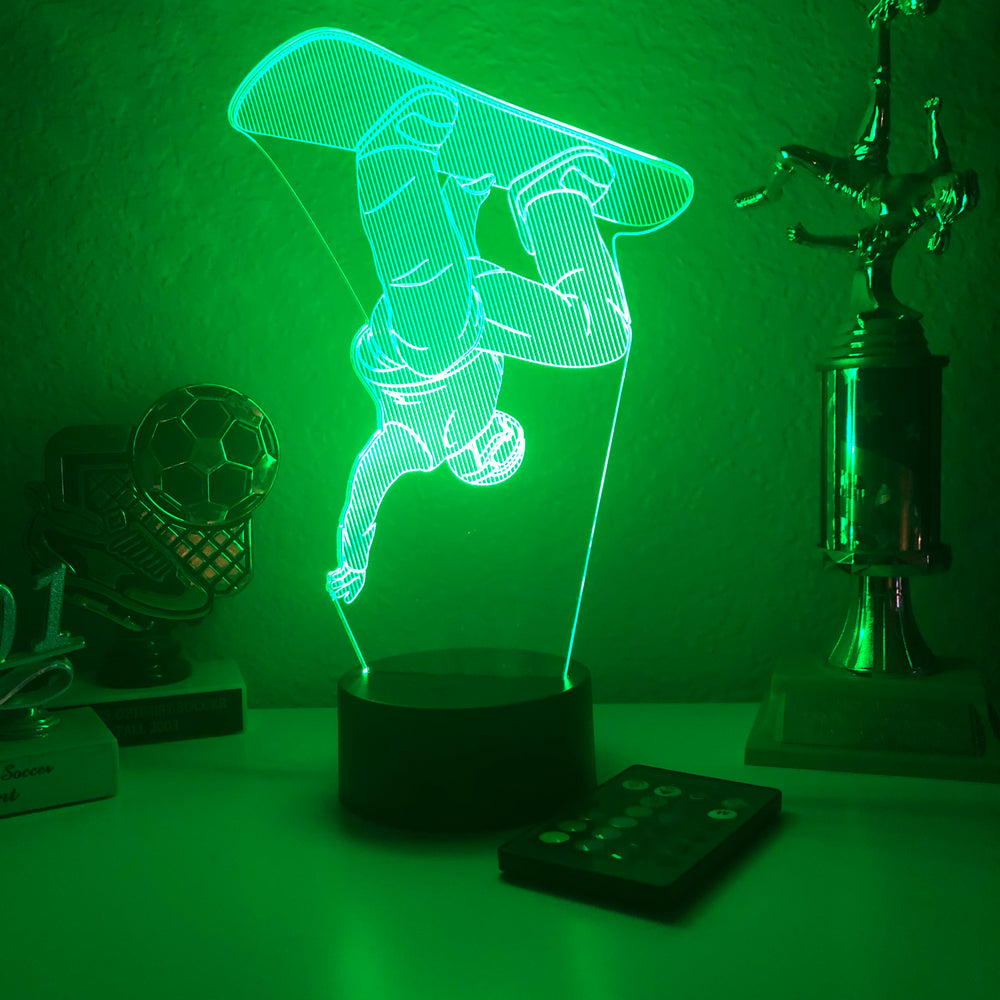 Snowboarder - 3D Optical Illusion Lamp - carve-craftworks-llc