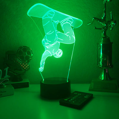 Snowboarder - 3D Optical Illusion Lamp - carve-craftworks-llc