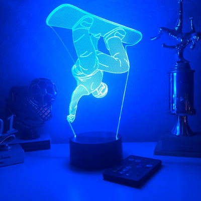 Snowboarder - 3D Optical Illusion Lamp - carve-craftworks-llc