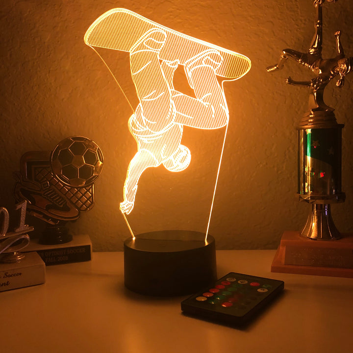 Snowboarder - 3D Optical Illusion Lamp - carve-craftworks-llc
