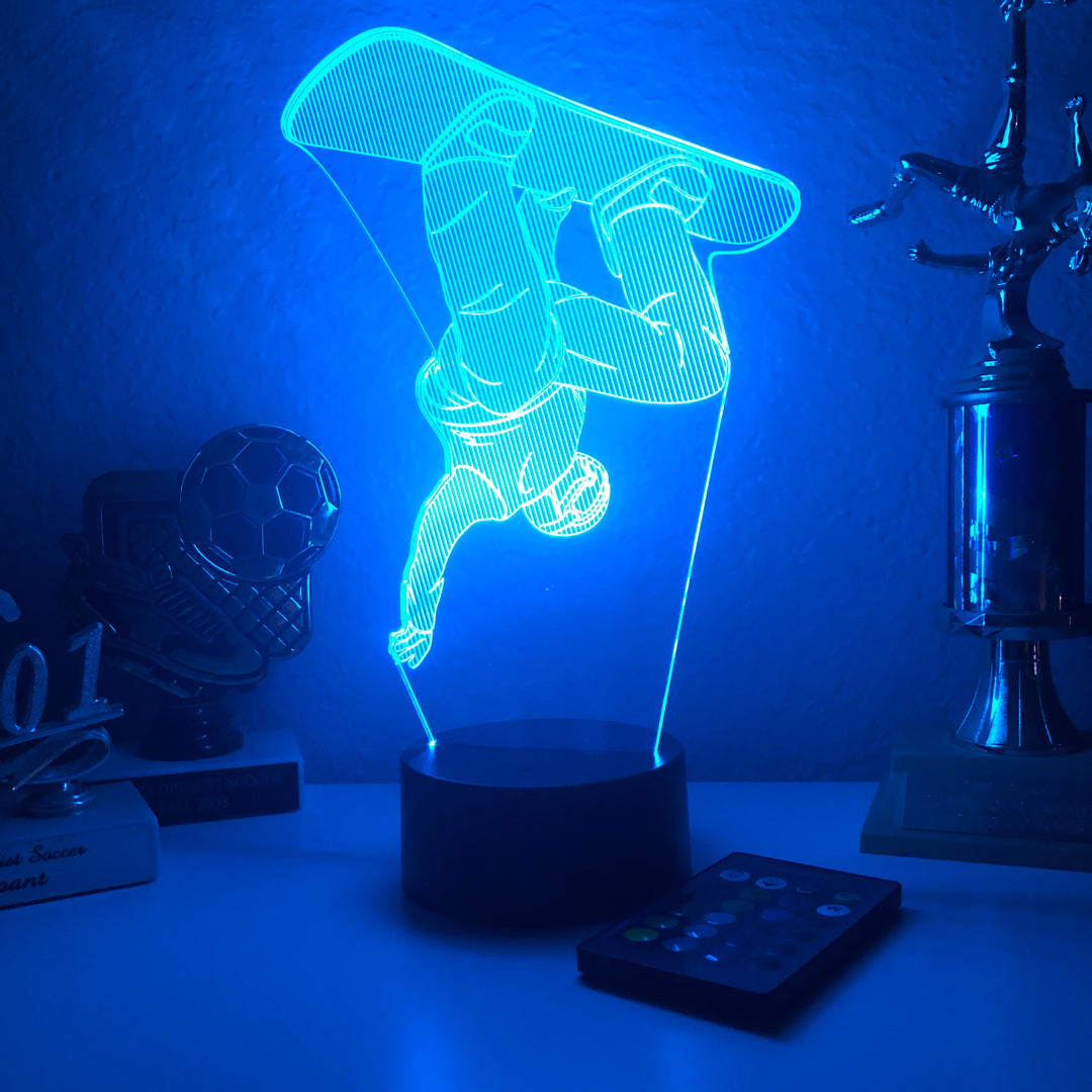 Snowboarder - 3D Optical Illusion Lamp - carve-craftworks-llc