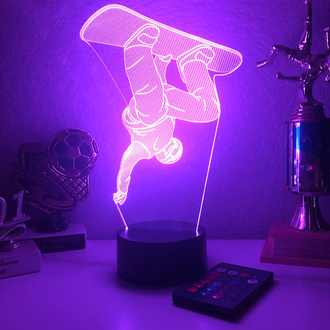 Snowboarder - 3D Optical Illusion Lamp - carve-craftworks-llc