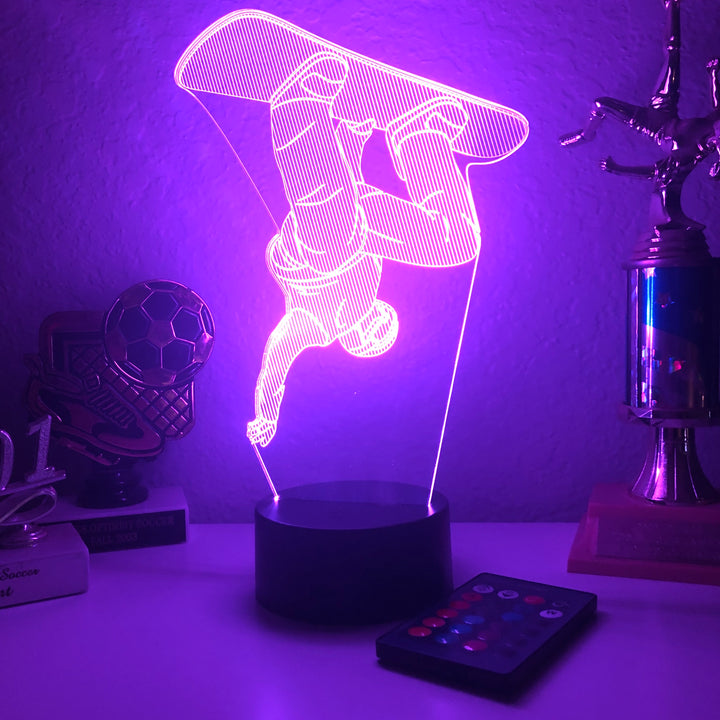 Snowboarder - 3D Optical Illusion Lamp - carve-craftworks-llc