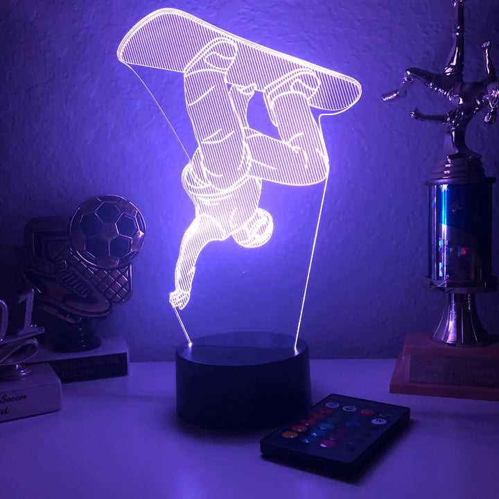 Snowboarder - 3D Optical Illusion Lamp - carve-craftworks-llc
