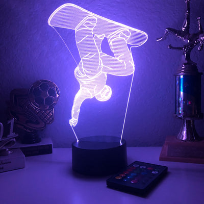 Snowboarder - 3D Optical Illusion Lamp - carve-craftworks-llc