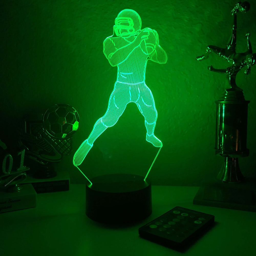 Football Player v2 - 3D Optical Illusion Lamp - carve-craftworks-llc