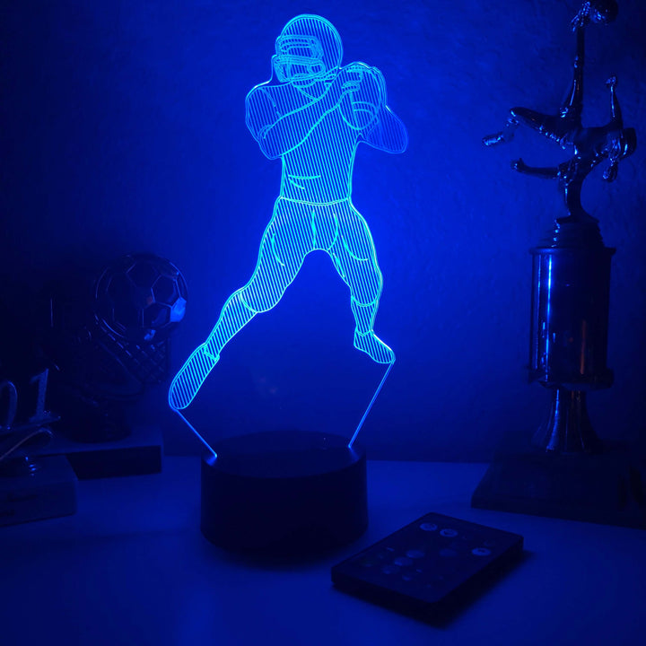 Football Player v2 - 3D Optical Illusion Lamp - carve-craftworks-llc