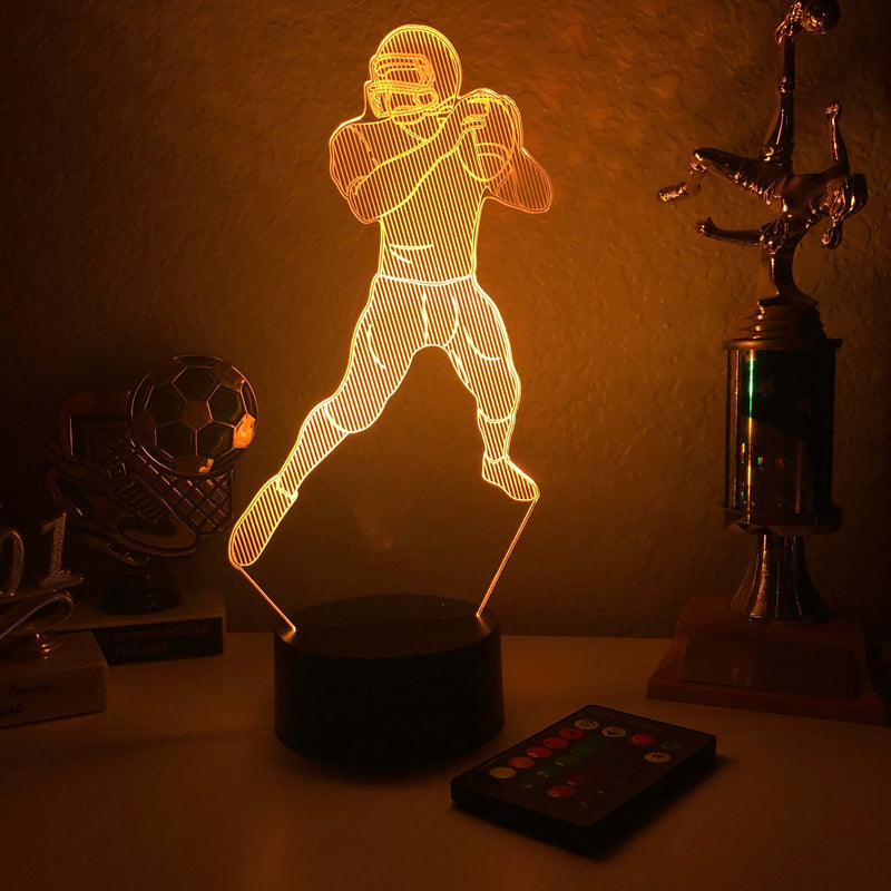 Football Player v2 - 3D Optical Illusion Lamp - carve-craftworks-llc