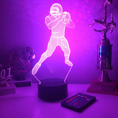 Football Player v2 - 3D Optical Illusion Lamp - carve-craftworks-llc